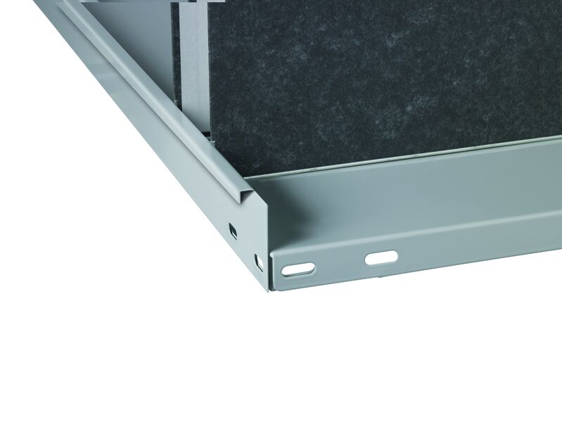 Anbauregal, Büro-Fachbodenregal Schraubsystem MULTIplus85, 2300 x 1000 x 300 mm (HxBxT), 6 Fachböden, verzinkt, mit Anschlagleiste