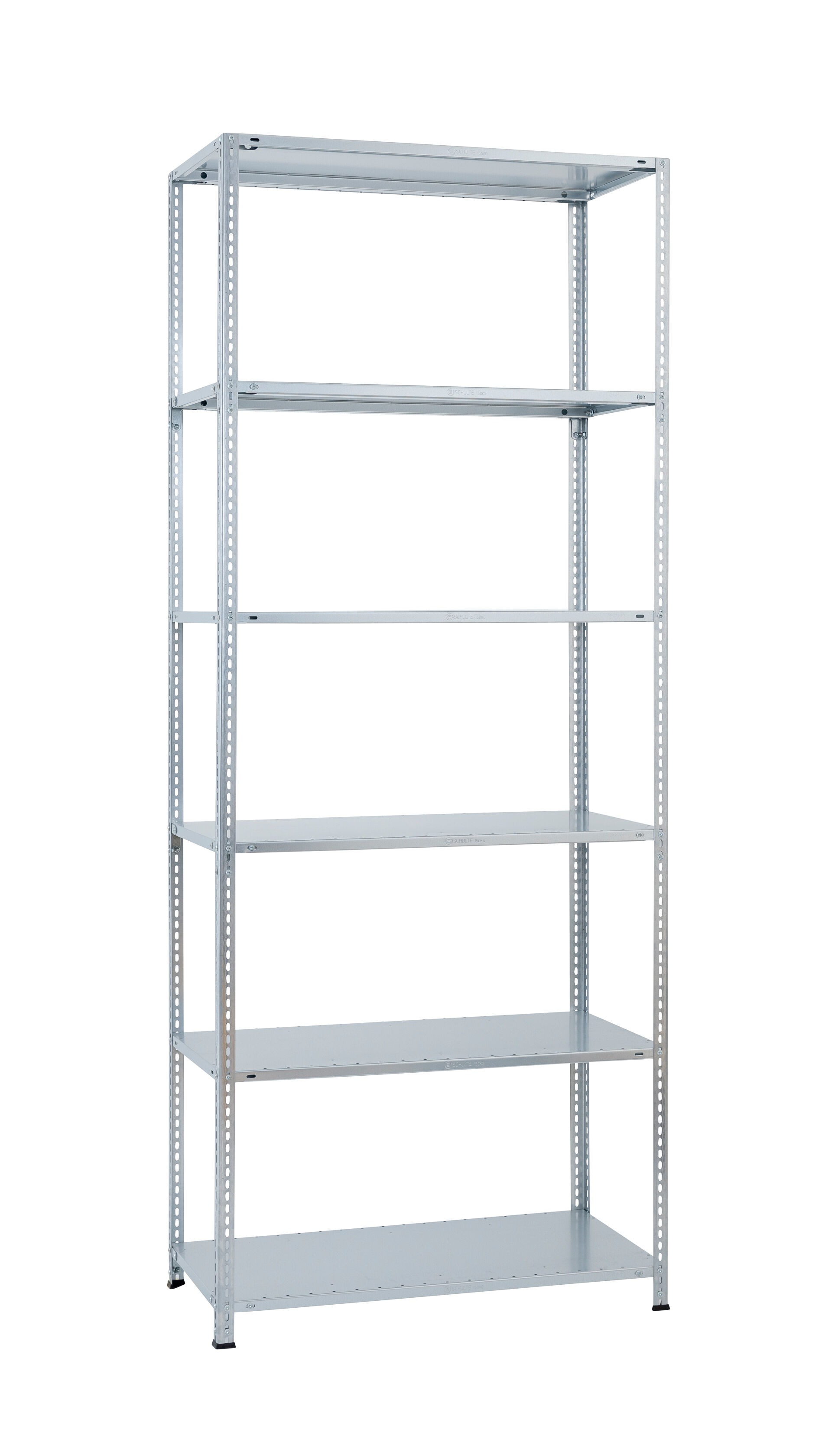 Grundregal, Fachbodenregal Schraubsystem MULTIplus85, 2500 x 1000 x 300 mm (HxBxT), verzinkt, 6 Fachböden