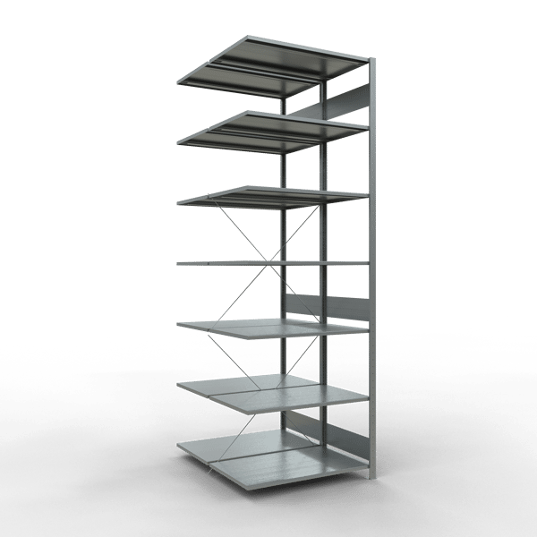 Stecks.Doppelanbauregal Typ 150 3000x1000x2x600 mm verz.2x7 Böden