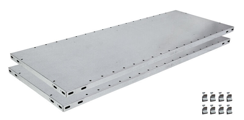 Zusatz-Fachboden MULTIplus150 1000 x 500, verzinkt, inkl. 4 Fachbodenträgern - 2-er Pack