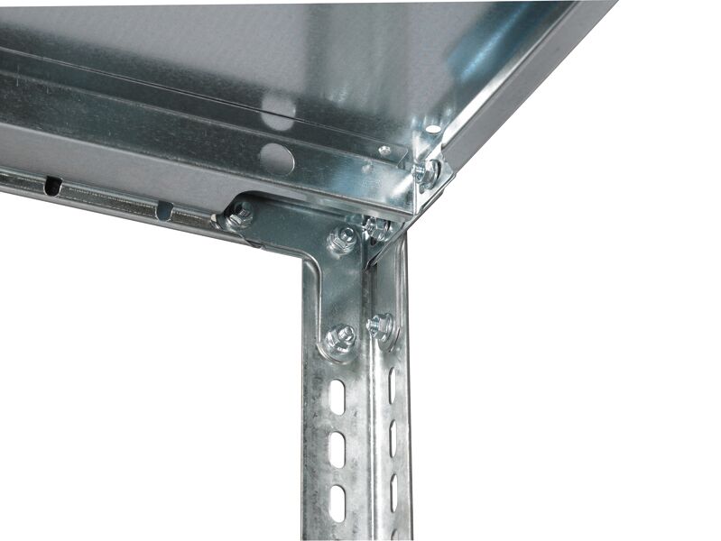 Anbauregal, Fachbodenregal Schraubsystem MULTIplus150, 2500 x 1000 x 300 mm (HxBxT), verzinkt, 6 Fachböden