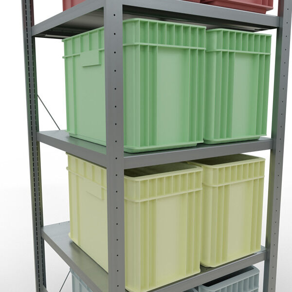 Grundregal, Fachbodenregal Stecksystem MULTIplus250, 2000 x 750 x 800 mm (HxBxT), 5 Fachböden, Kreuzstrebe, verzinkt
