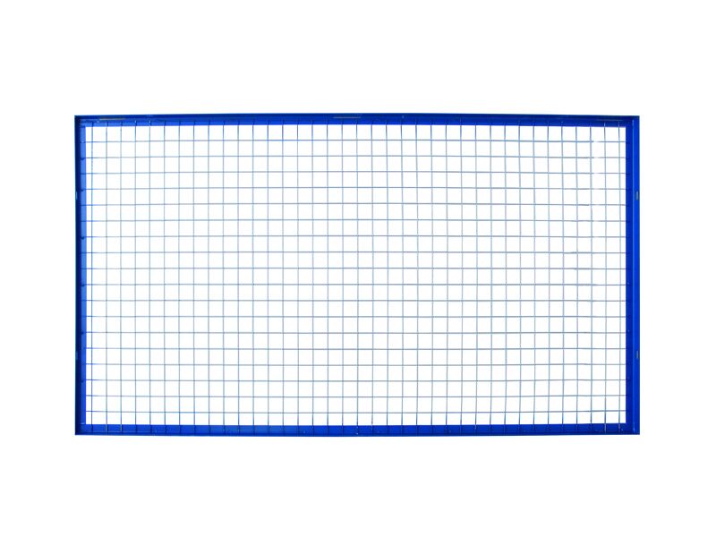 Palettenregal-Drahtgitter-Rückwand für S610-M18, 1500 x 3300 mm (H x B), blau/verzinkt, 50 x 50 mm Maschenweite