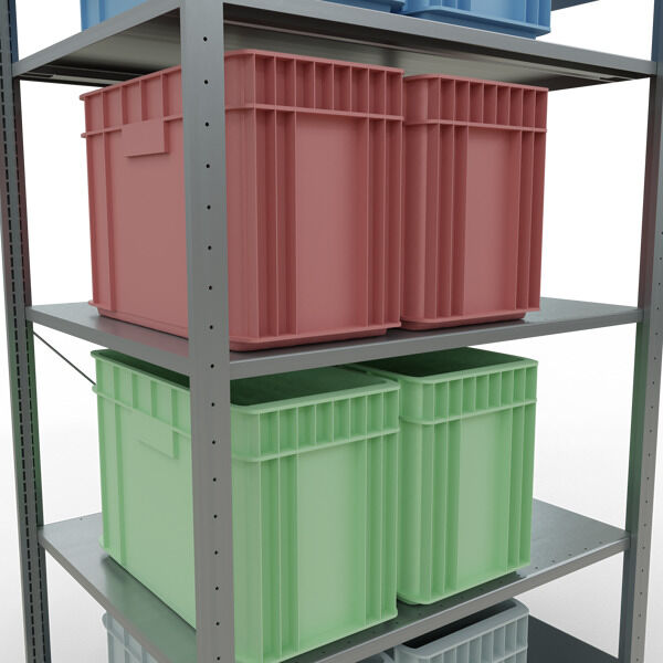 Grundregal, Fachbodenregal Stecksystem MULTIplus150, 2000 x 1000 x 800 mm (HxBxT), 5 Fachböden, Kreuzstrebe, verzinkt