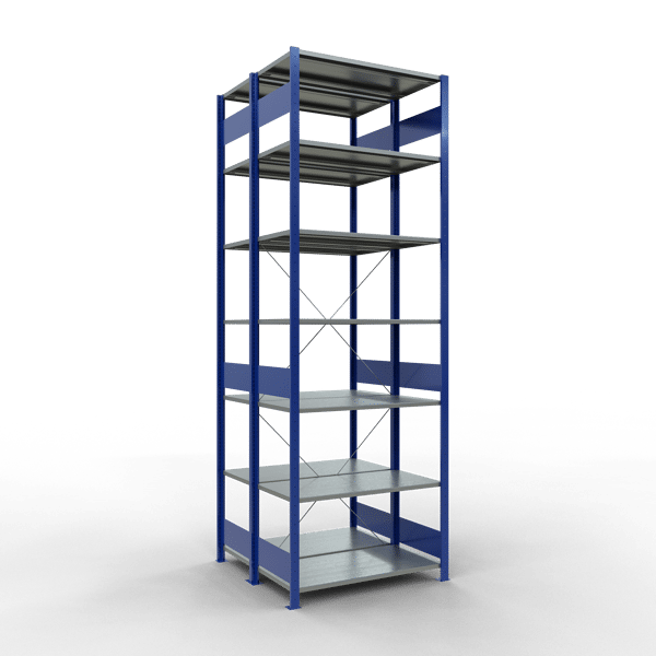 Stecks.Doppelgrundregal Typ 150 - 3000x1000x500 mm, 2x7 Böden
