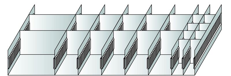 Schlitzwannen-Set 5 für Schubladenhöhe 200 mm
