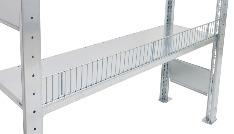 Draht-Schüttgutleiste 750 mm, glanzverzinkt für MULTIplus150-Fachböden