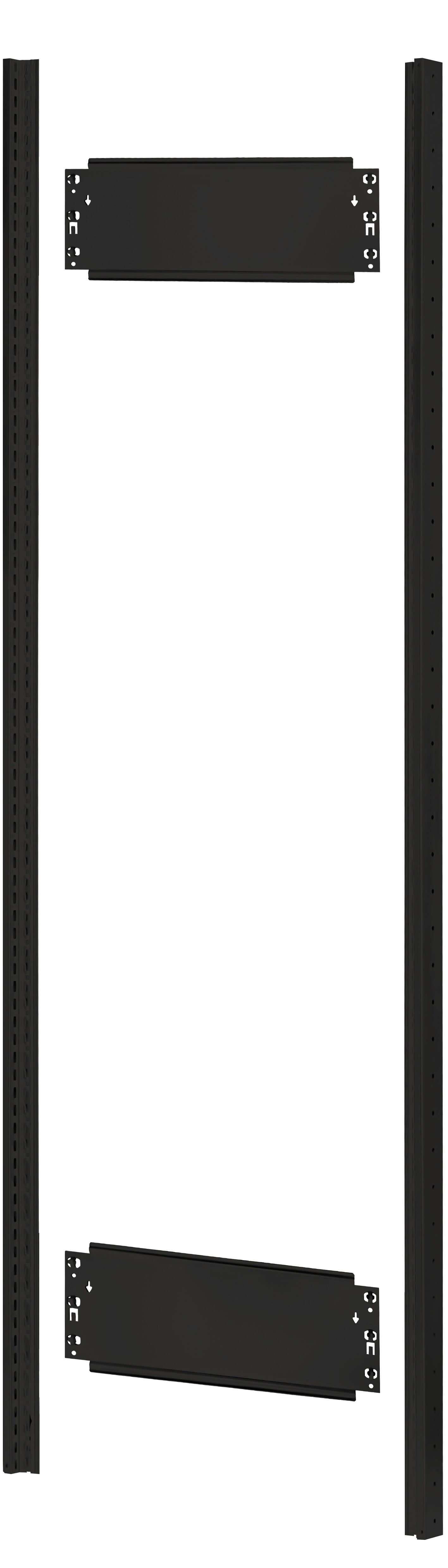 MULTIplus T-Profil-Rahmen, unmontiert, 2300x300 mm, schwarz, vorn und hinten gelocht, 2 F.