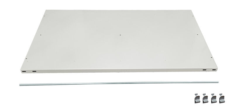 Zusatz-Fachboden MULTIplus150 1300 x 600, RAL 7035 lichtgrau, inkl. 4 Fachbodenträgern und Mittelanschlag