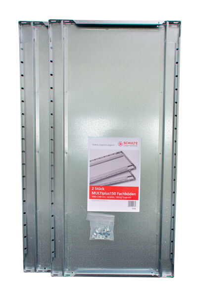 2er-Pack-Zusatz-Fachboden MULTIplus150 1000 x 500, verzinkt, inkl. 8 Fachbodenträgern