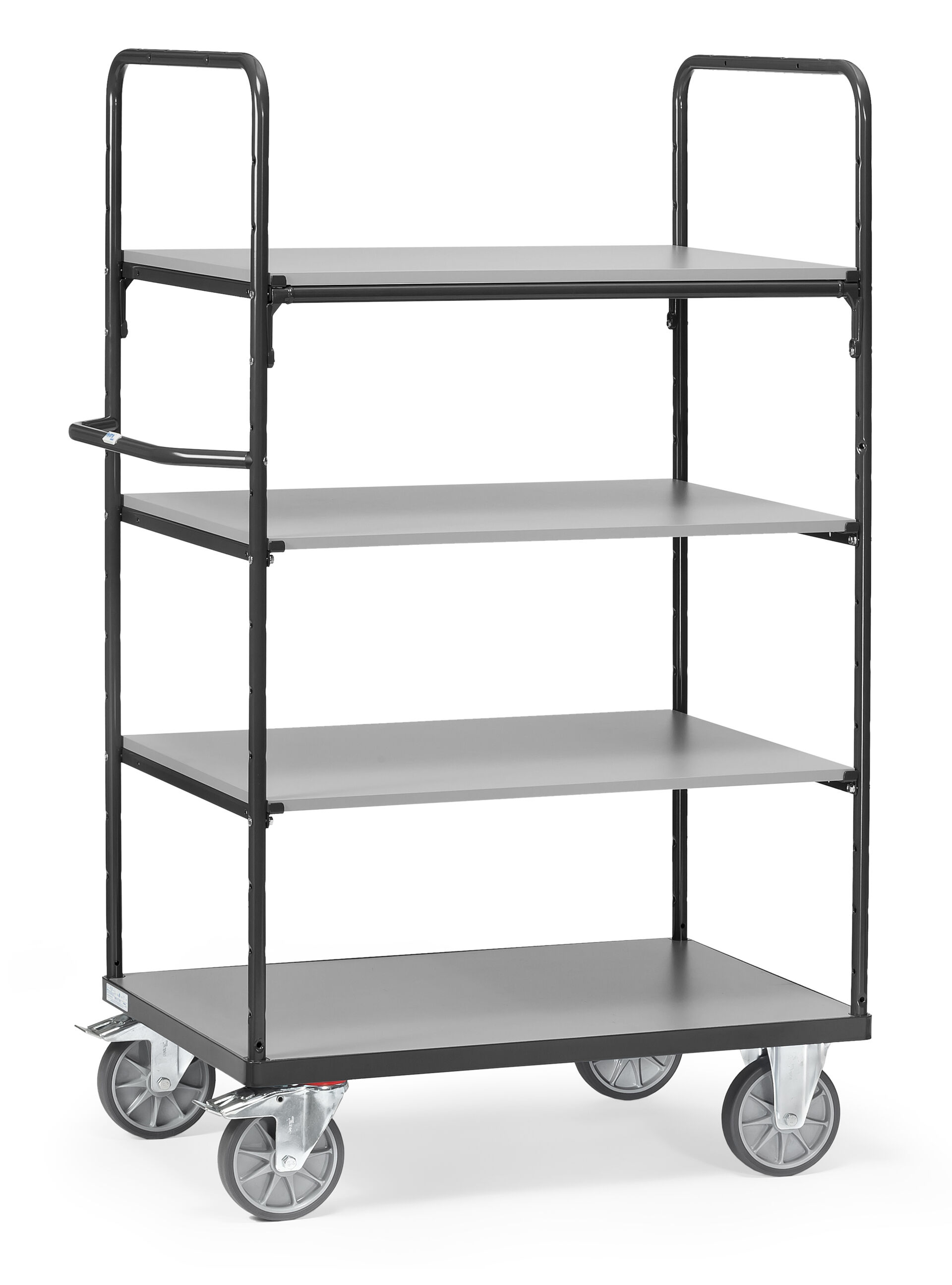42670 Etagenwagen, 4 x Ladefläche 1169x609 mm, TPE-Räder 200mm