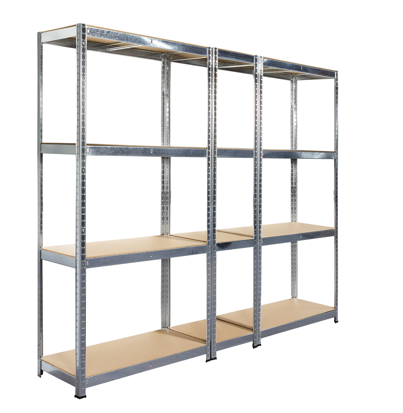 FLEX Stecksystem-Schwerlastregal ca. 180 cm x 90/40/90 x 40 cm, 12 Ebenen, 90 Kg Tragkraft pro Boden, verzinkt