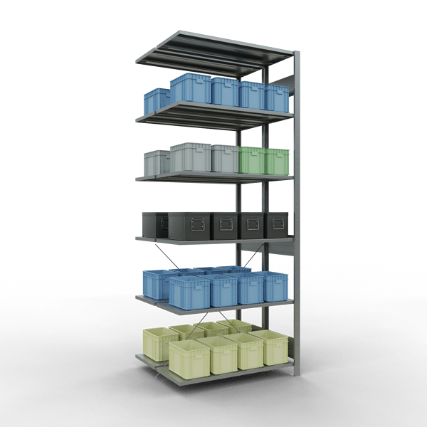 Stecks.Doppelanbauregal Typ 150 2500x1000x2x400 mm verz.2x6 Böden