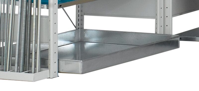 Auffangwanne für Öllager 950 x 650 mm (HxB), verzinkt, Fassungsvermögen: 30 l