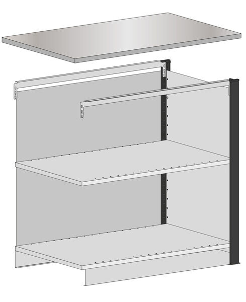 44022 MULTIplus Thekensystem Mittelmodul 1000 m. Arbeitsplatte