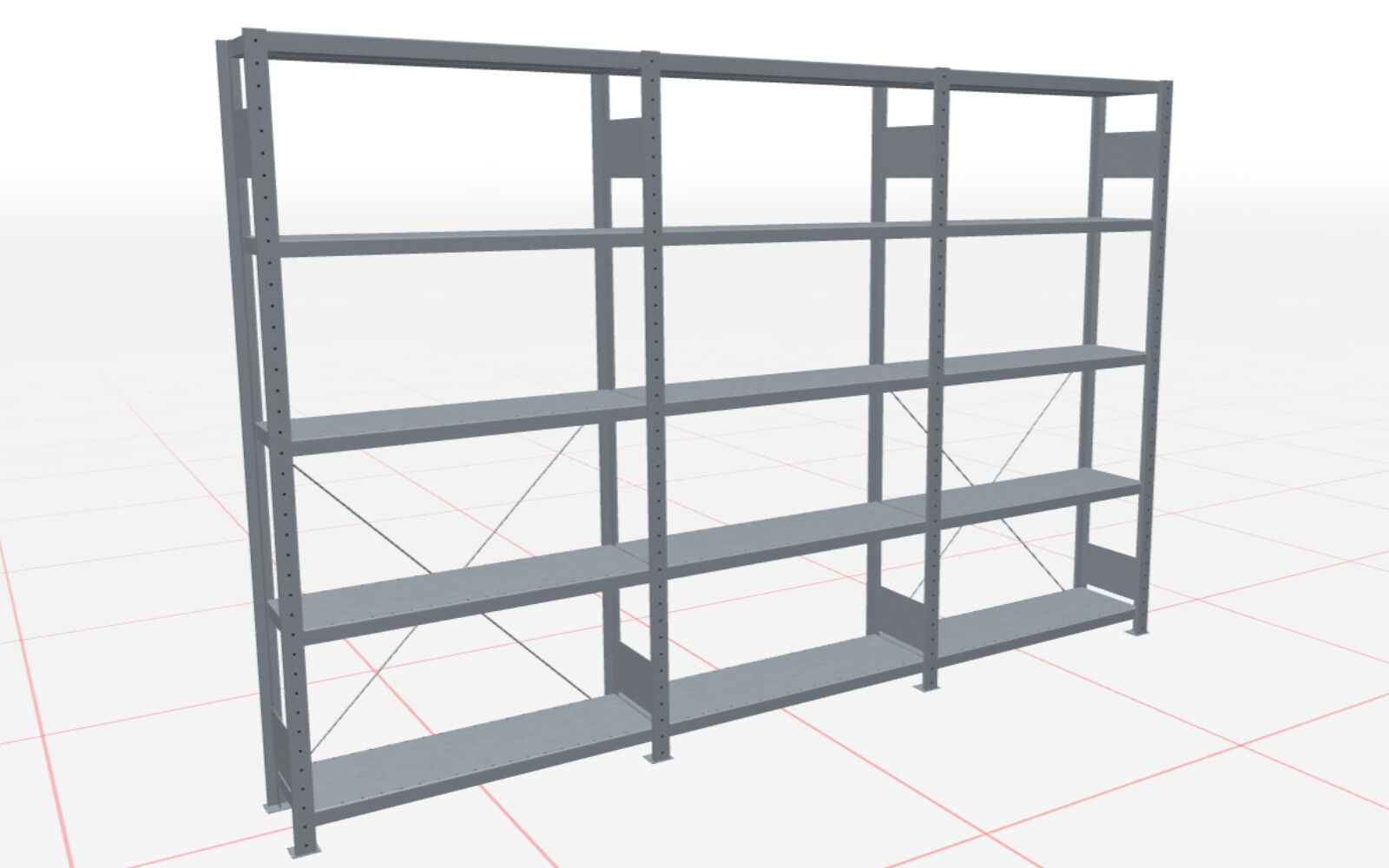 12930-5-3 Stecksystem Grund.+Anbauregal 2000x3000x 300 mm, Typ 250 kg