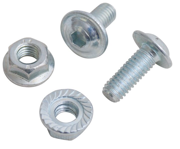 M6x12 Linsenschraube, mit Innensechskant, Bundmutter m. Sperrverzahnung, VE 10