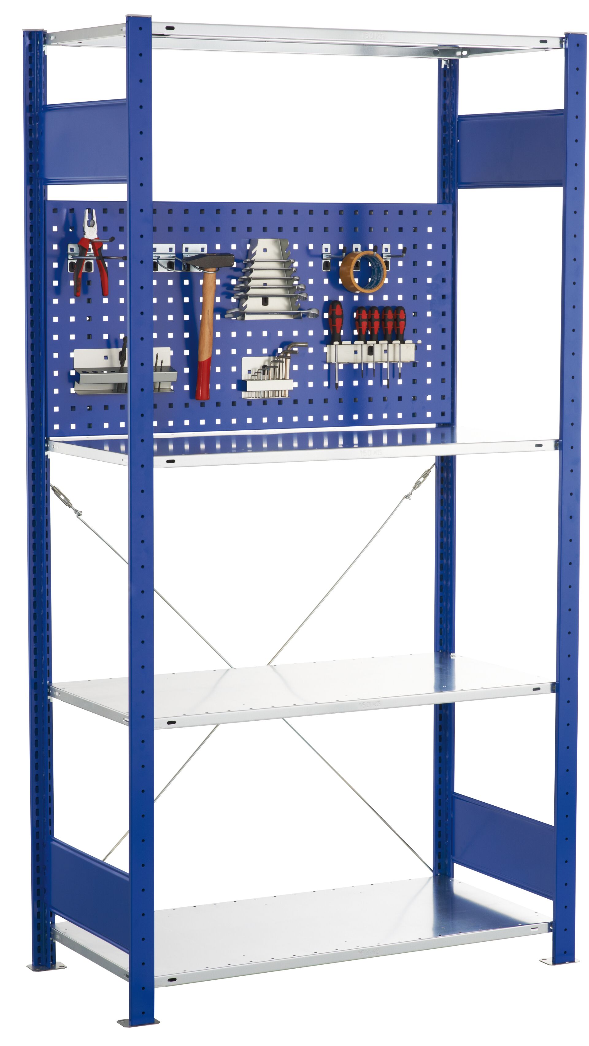 Lochplatten-Rückwand 500 x 1000 (H x B), RAL 5010 enzianblau