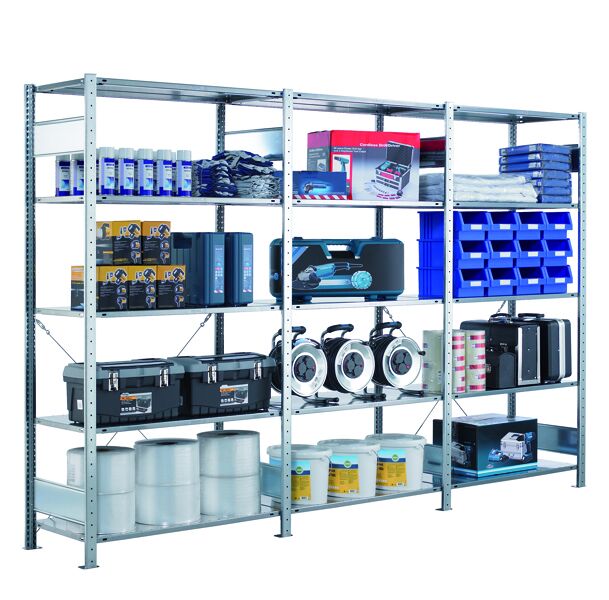 MULTIplus Fachbodenregal Stecksystem-Set 2.000x3.000x600 mm HxBxT, verzinkt