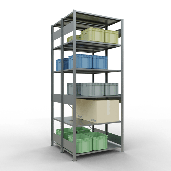 Stecks.Doppelgrundregal Typ 150 2500x1000x2x500 mm verz.2x6 Böden