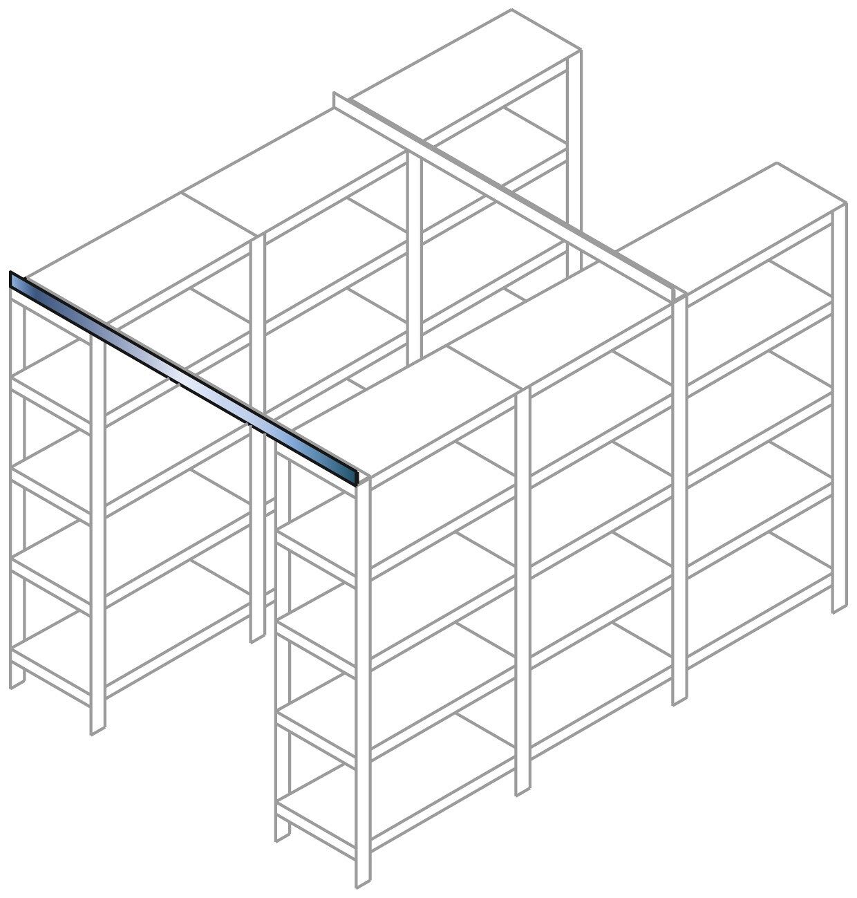 Querverbandset , 2000 mm, 40x40x2 mm (HxBxT)