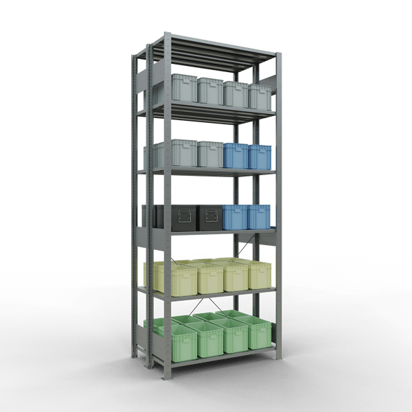 Stecks.Doppelgrundregal Typ 150 2500x1000x2x300 mm verz.2x6 Böden