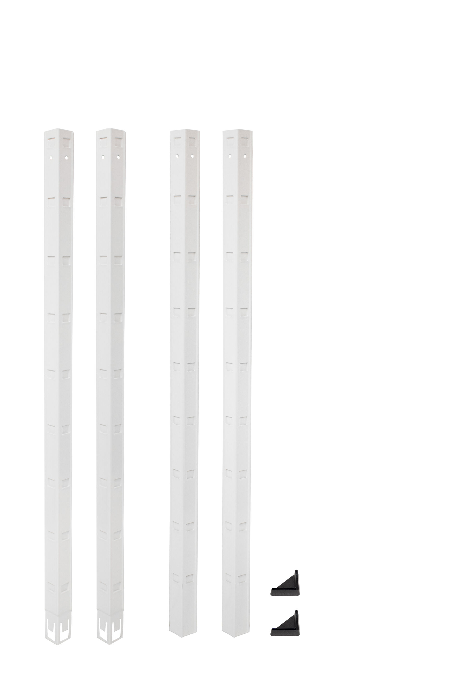 2 Winkelprofile (2 x Winkelunter- und 2 x Winkeloberprofile), 230x3,5x3,5 cm (HxBxT), weiß
