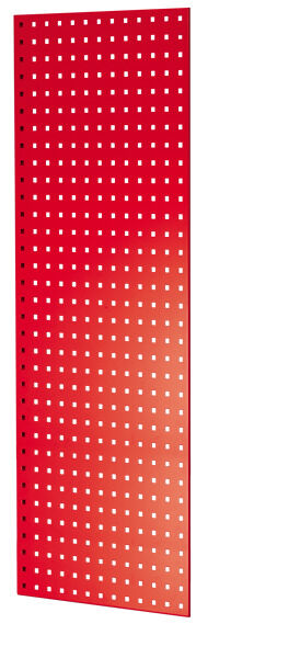 Lochplatten-Seitenblende, 90 x 1300 x 500 mm (H x T), RAL 3000 feuerrot