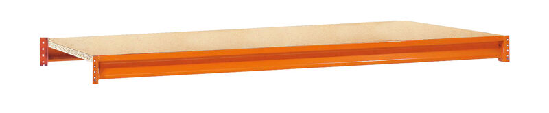 Zusatzebene mit Spanplatten, W 100, 2500 x 1200 mm, orange/verzinkt, Fachlast 1.015 kg
