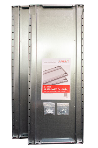 2er-Pack-Zusatz-Fachboden MULTIplus150 1000 x 400, verzinkt, inkl. 8 Fachbodenträgern