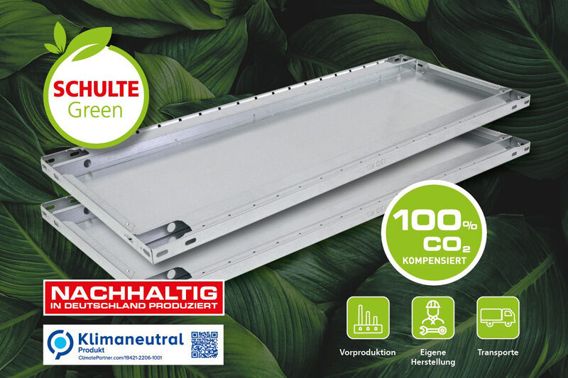 2er-Pack-Zusatz-SCHULTE Green Fachboden MULTIplus150 1000 x 600, verzinkt, inkl. 8 Fachbodenträgern