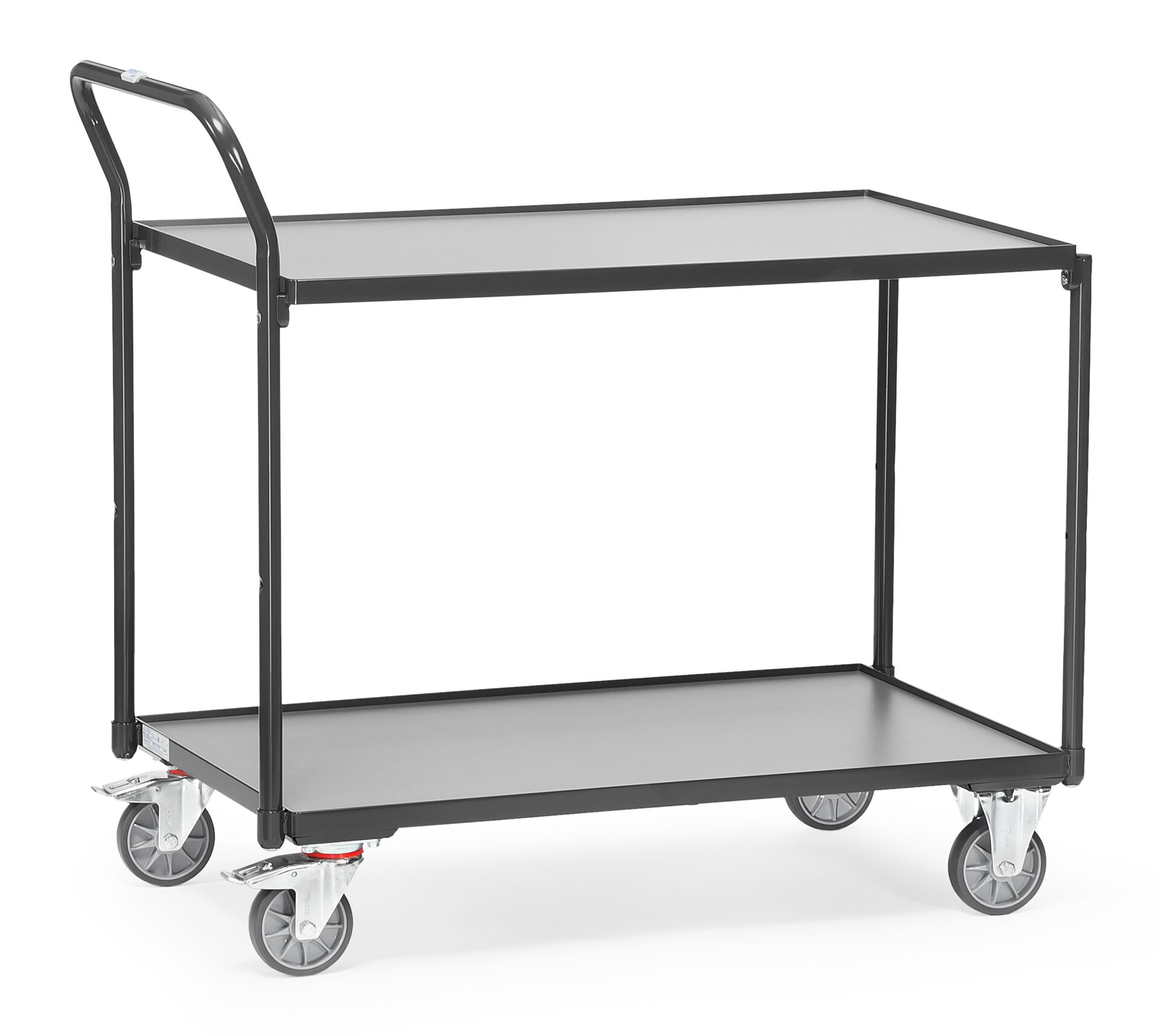 42650 Tischwagen, 1xSchiebegr.,2xLadef. 986x511 mm u. TPE-Rädern 125 mm