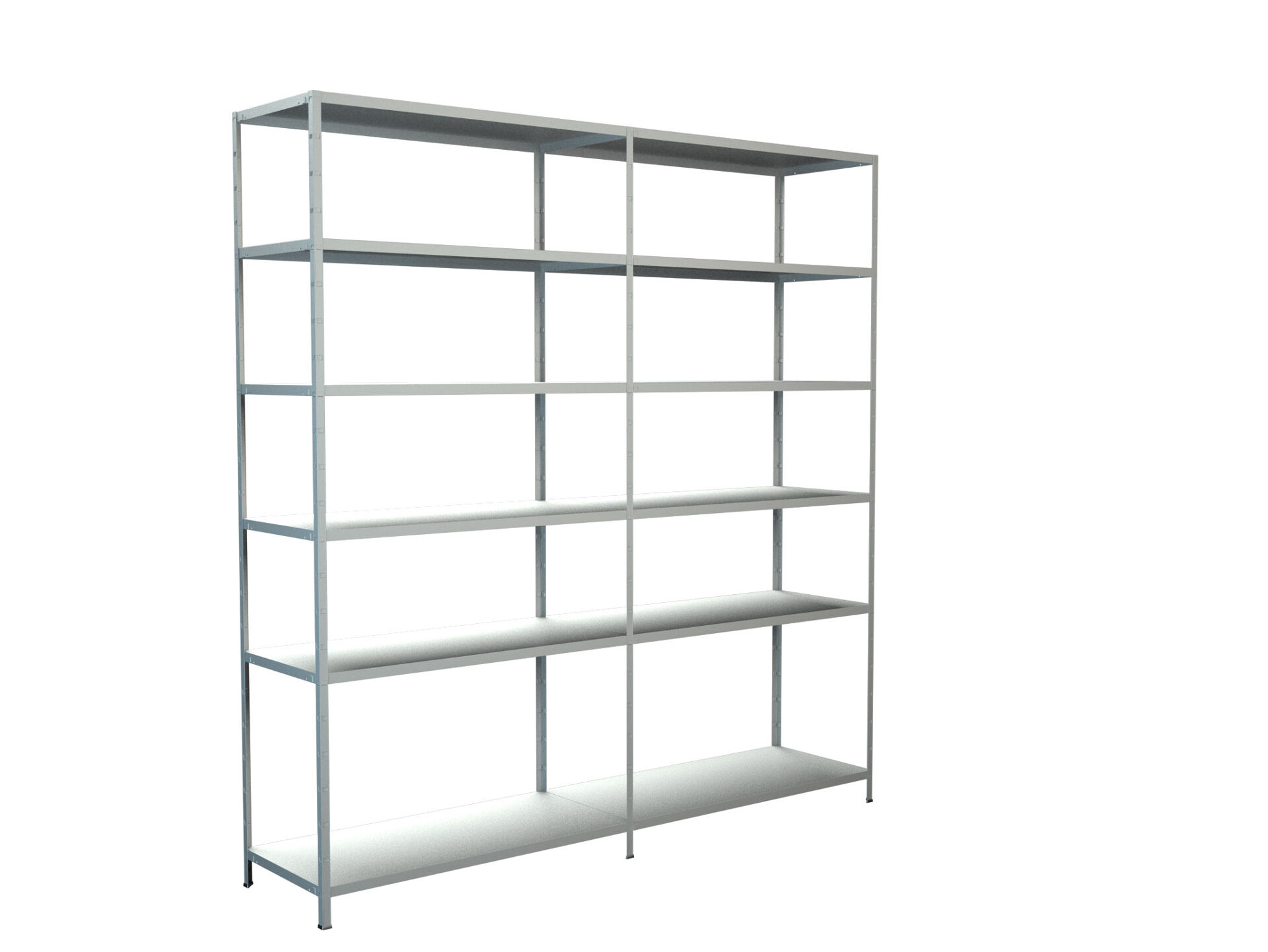 Steckregal Grund- und 1 Anbaufeld 230x220x50 cm (HxBxT), 12 PowerMAX Fachböden, 85 Kg Tragkraft, weiß