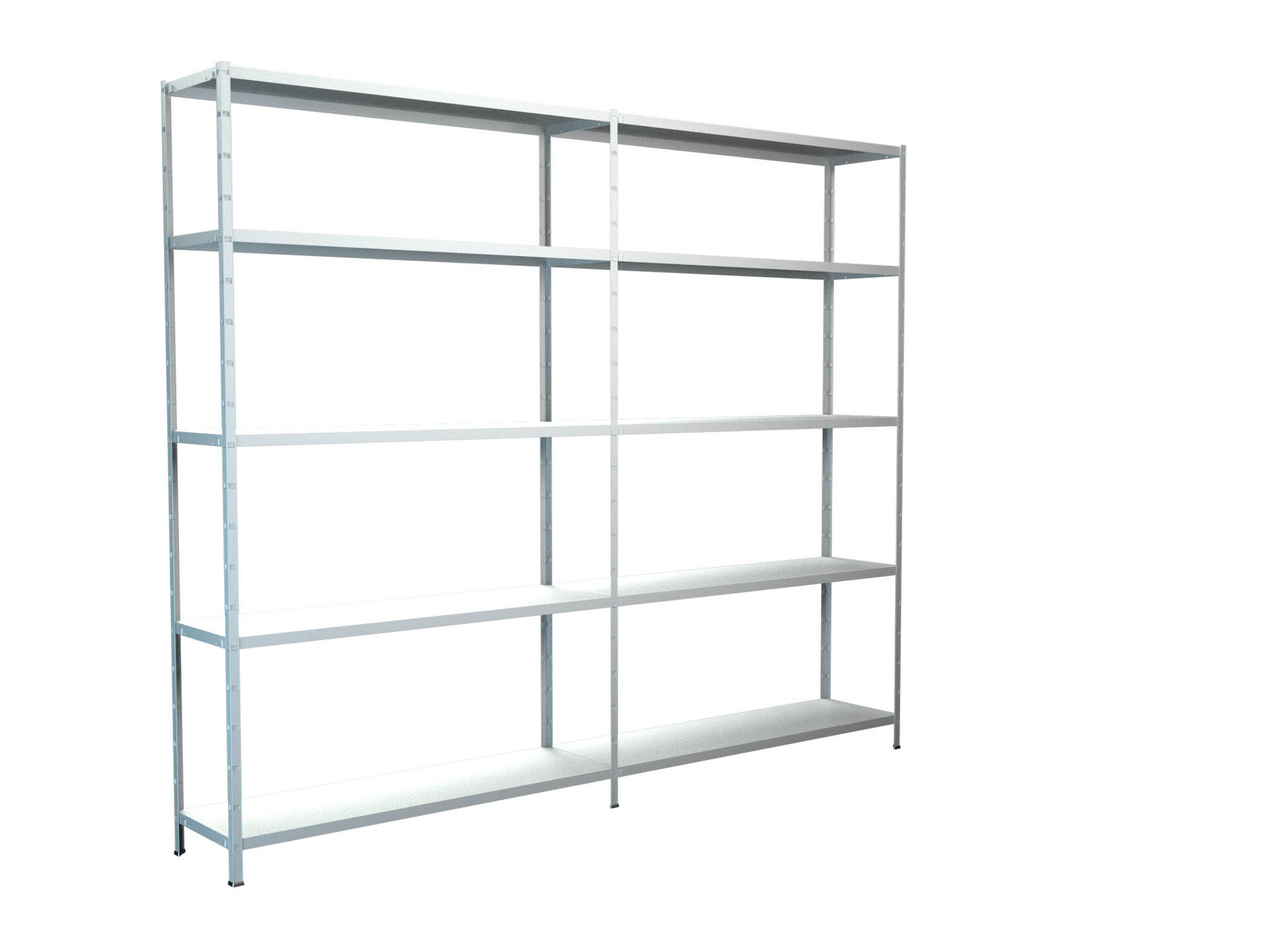 Steckregal Grund- und 1 Anbaufeld 200x240x35 cm (HxBxT), 10 PowerMAX Fachböden, 85 Kg Tragkraft, weiß