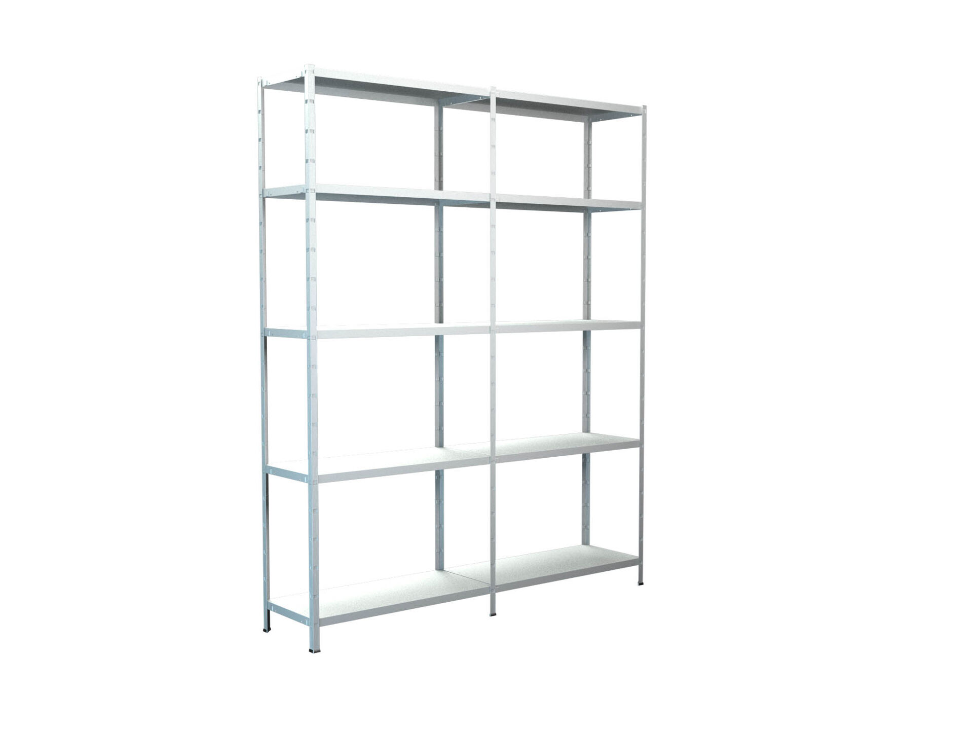 Steckregal Grund- und 1 Anbaufeld 200x160x35 cm (HxBxT), 10 PowerMAX Fachböden, 85 Kg Tragkraft, weiß