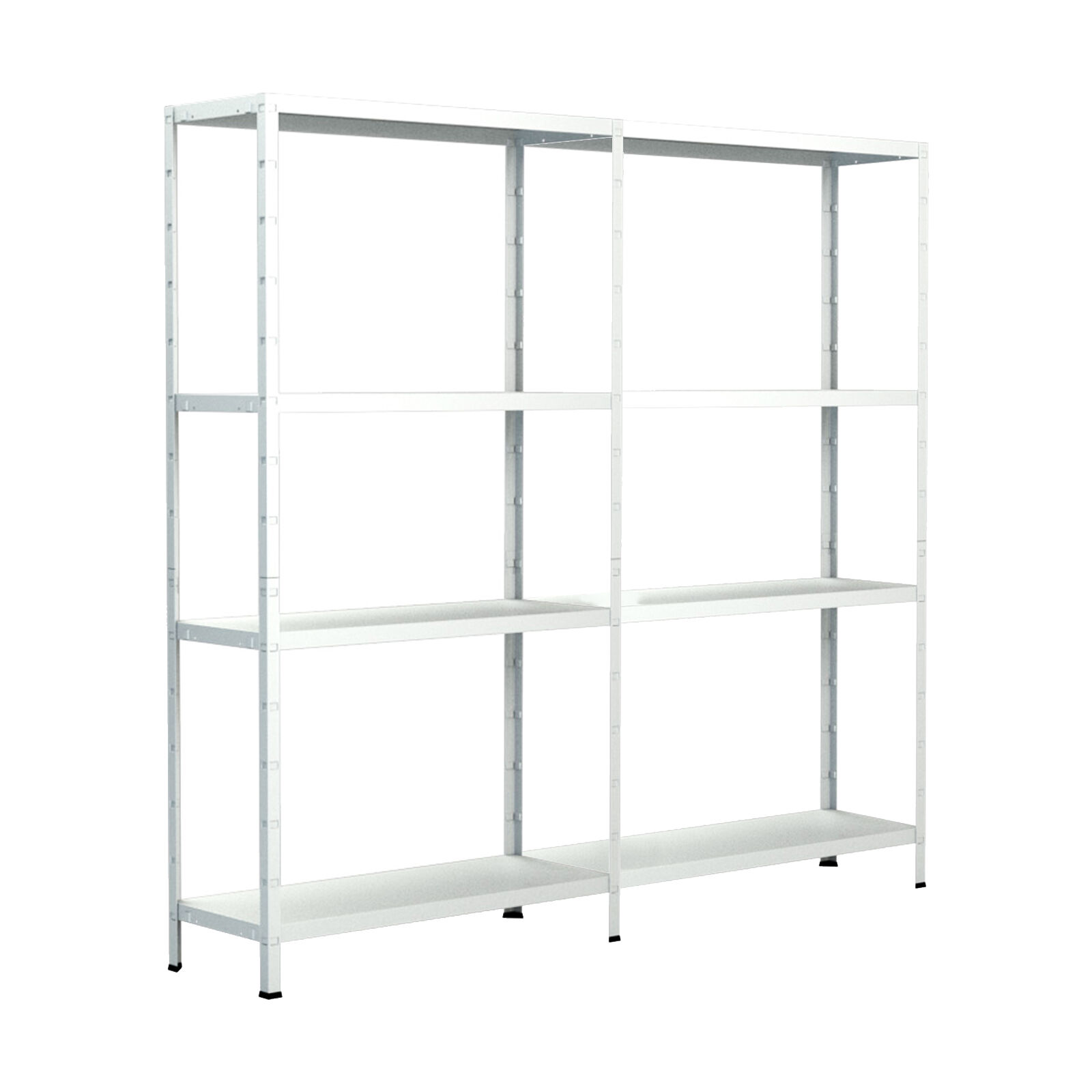 Steckregal Grund- und Anbaufeld 180x180x50 cm  (HxBxT), 8 PowerMAX Fachböden, 85 Kg Tragkraft, weiß