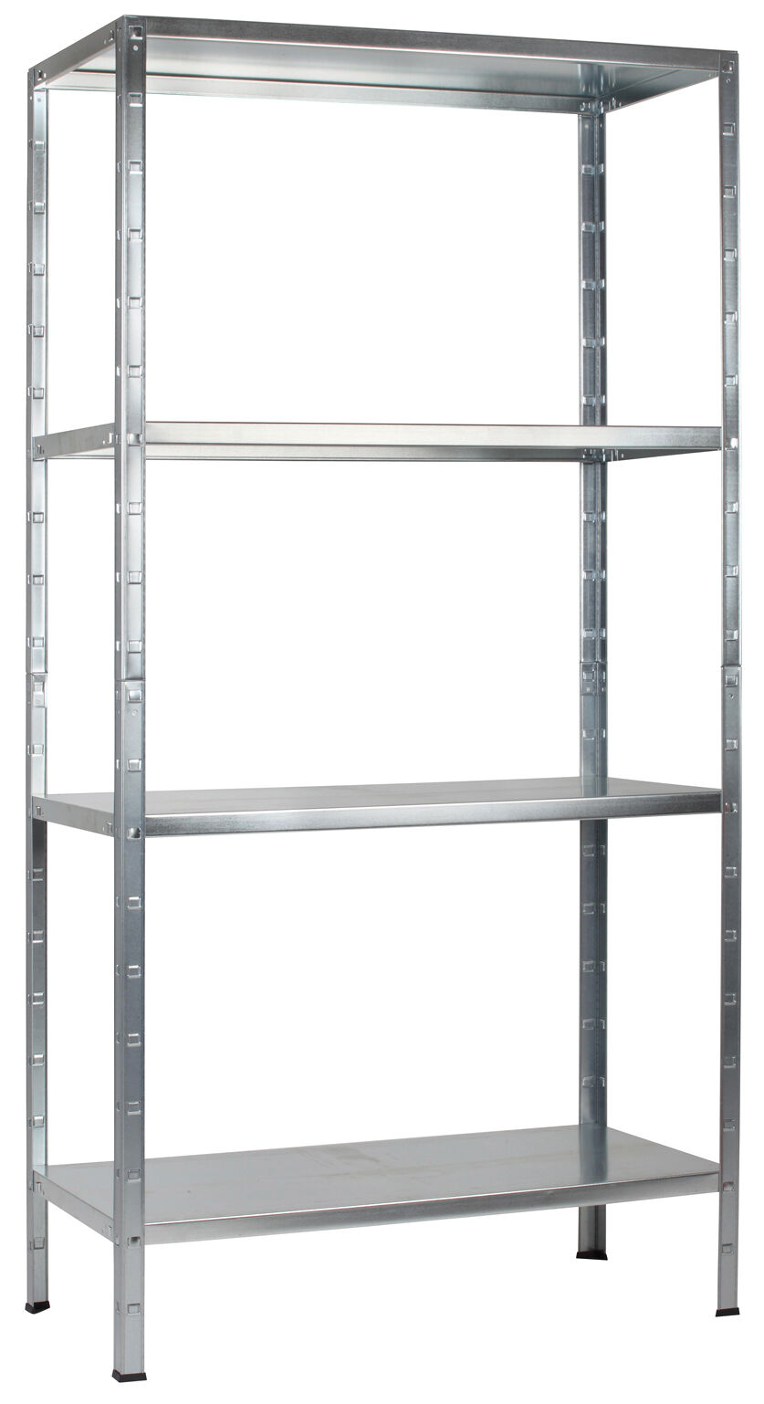 Steckregal 200x100x50 cm (HxBxT), 4 PowerMAX Fachböden, 70 Kg Tragkraft pro Boden, verzinkt