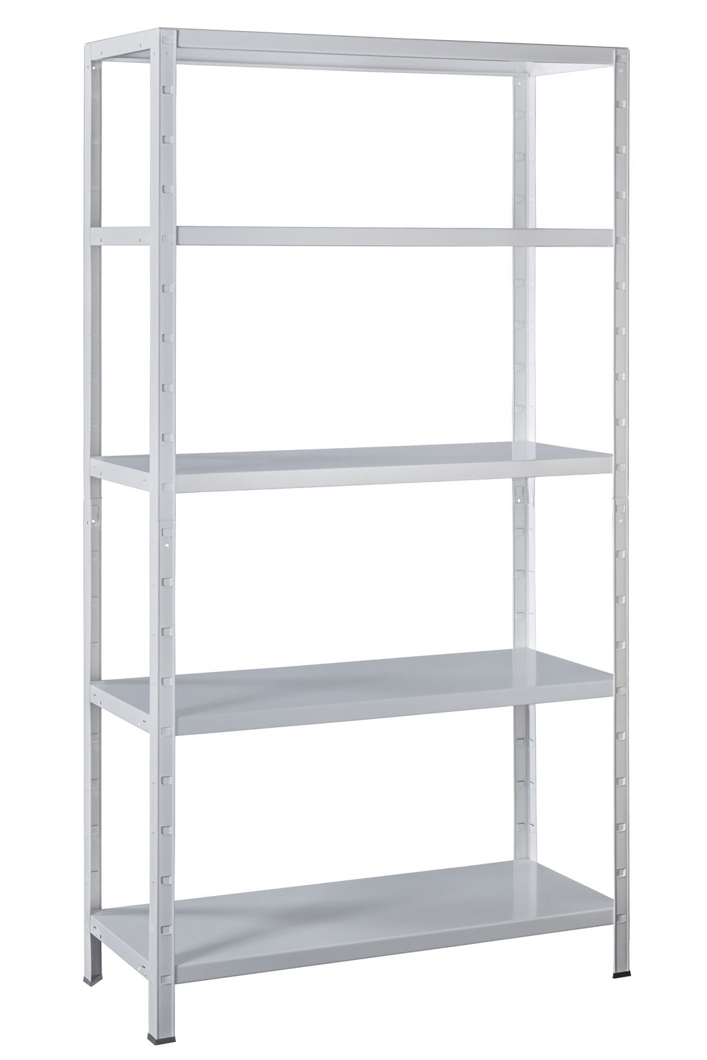 Steckregal 200x120x50 cm (HxBxT), 5 PowerMAX Fachböden, 85kg Tragkraft pro Boden, weiß