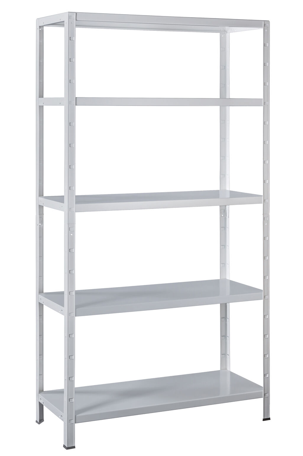 Steckregal 200x120x35 cm (HxBxT), 5 PowerMAX Fachböden, 85kg Tragkraft pro Boden, weiß