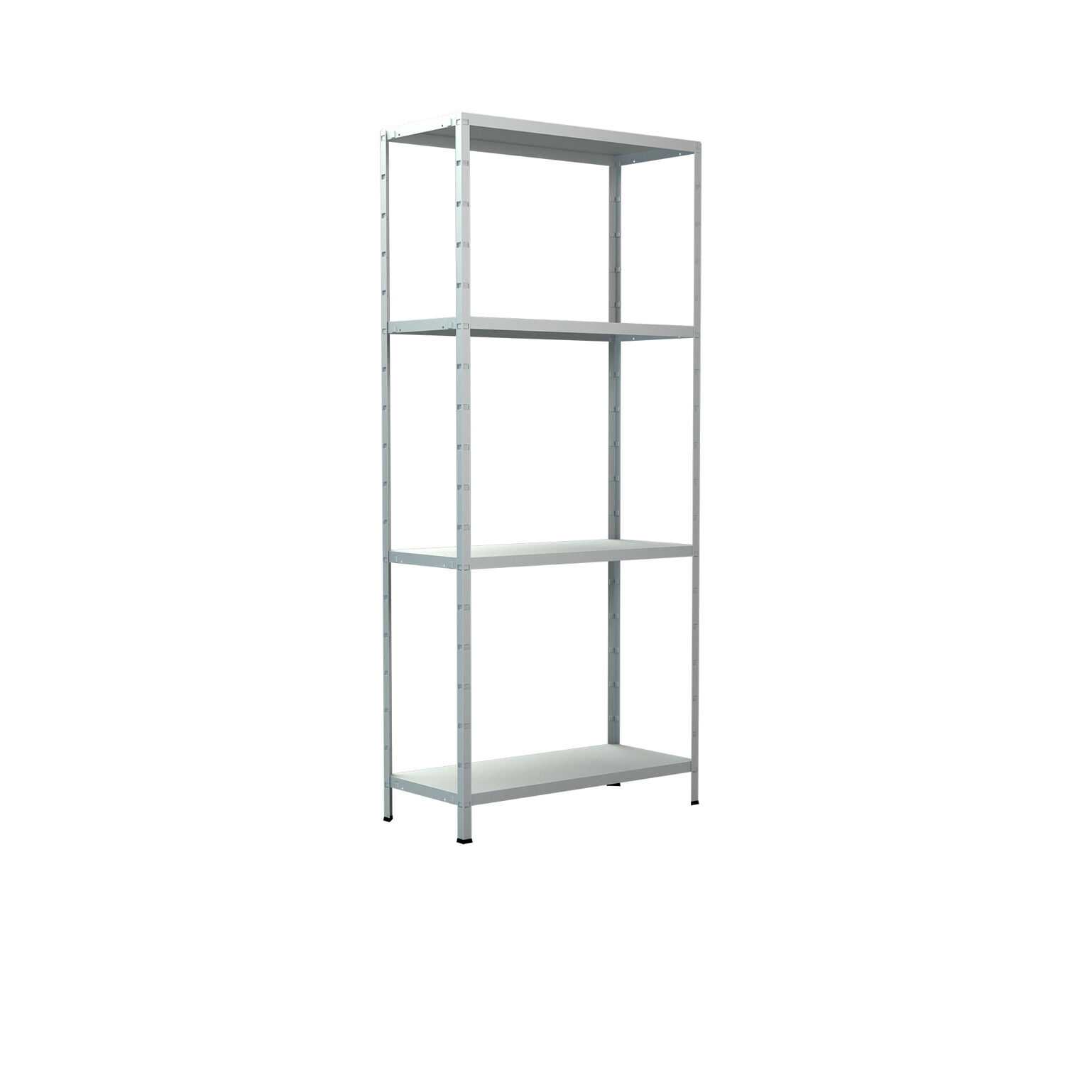 Steckregal 180x80x35 cm (HxBxT), 4 PowerMAX Fachböden, 60 Kg Tragkraft pro Boden, weiß