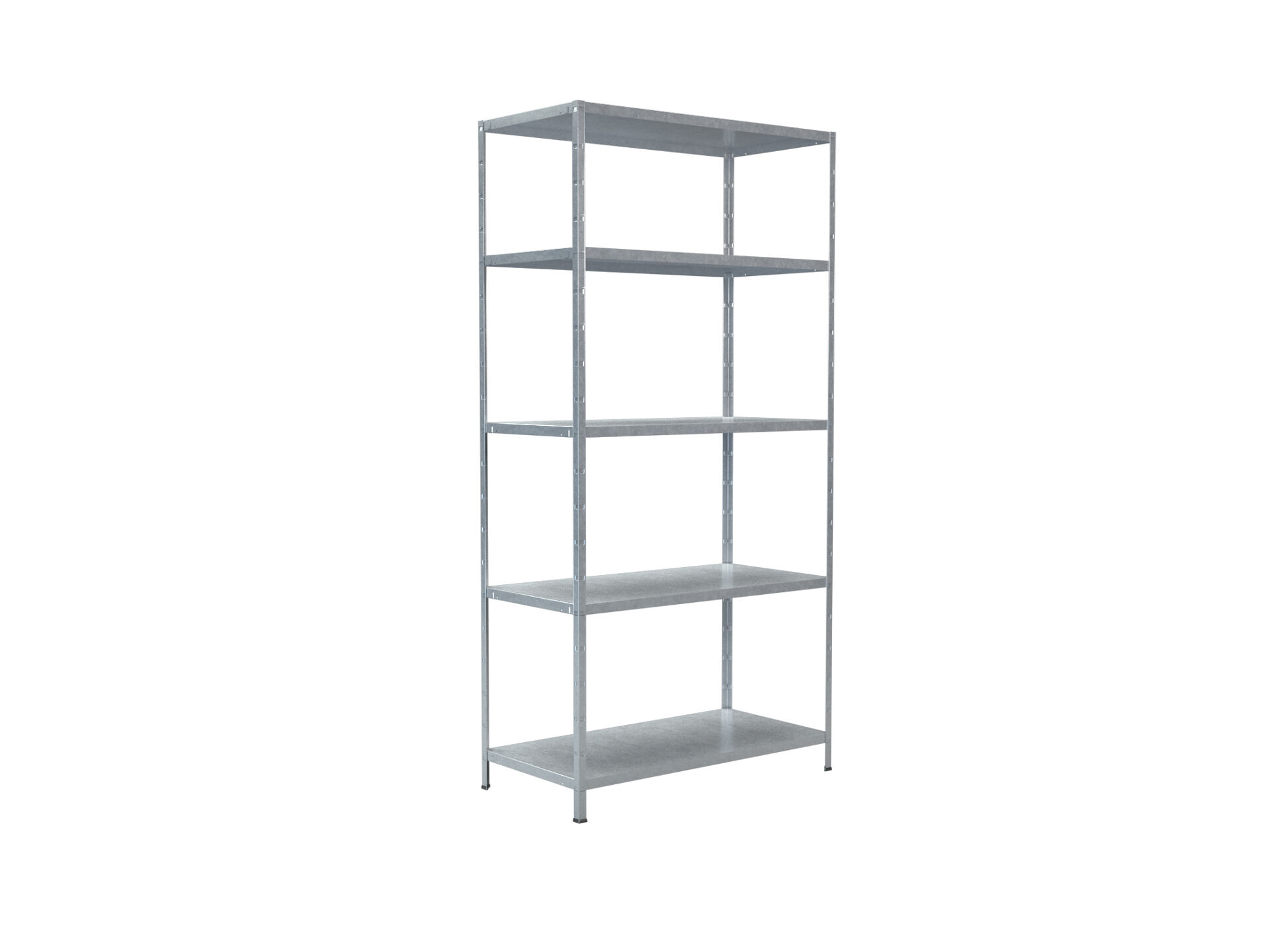 Steckregal 200x100x50 cm (HxBxT), 5 PowerMAX Fachböden, 85 Kg Tragkraft pro Boden, verzinkt