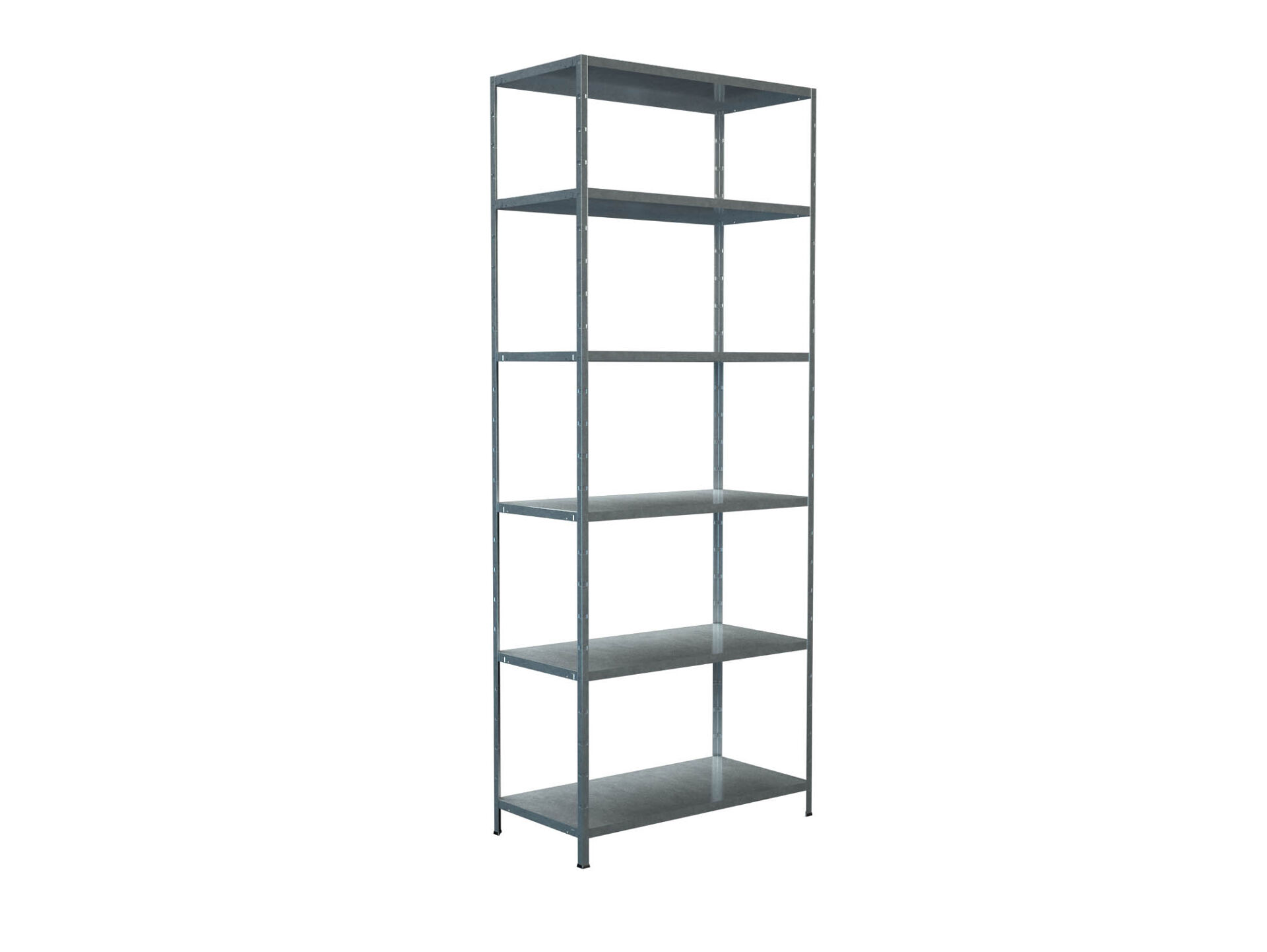 Steckregal 250x100x50 cm (HxBxT), 6 PowerMAX Fachböden, 85 Kg Tragkraft pro Boden, verzinkt