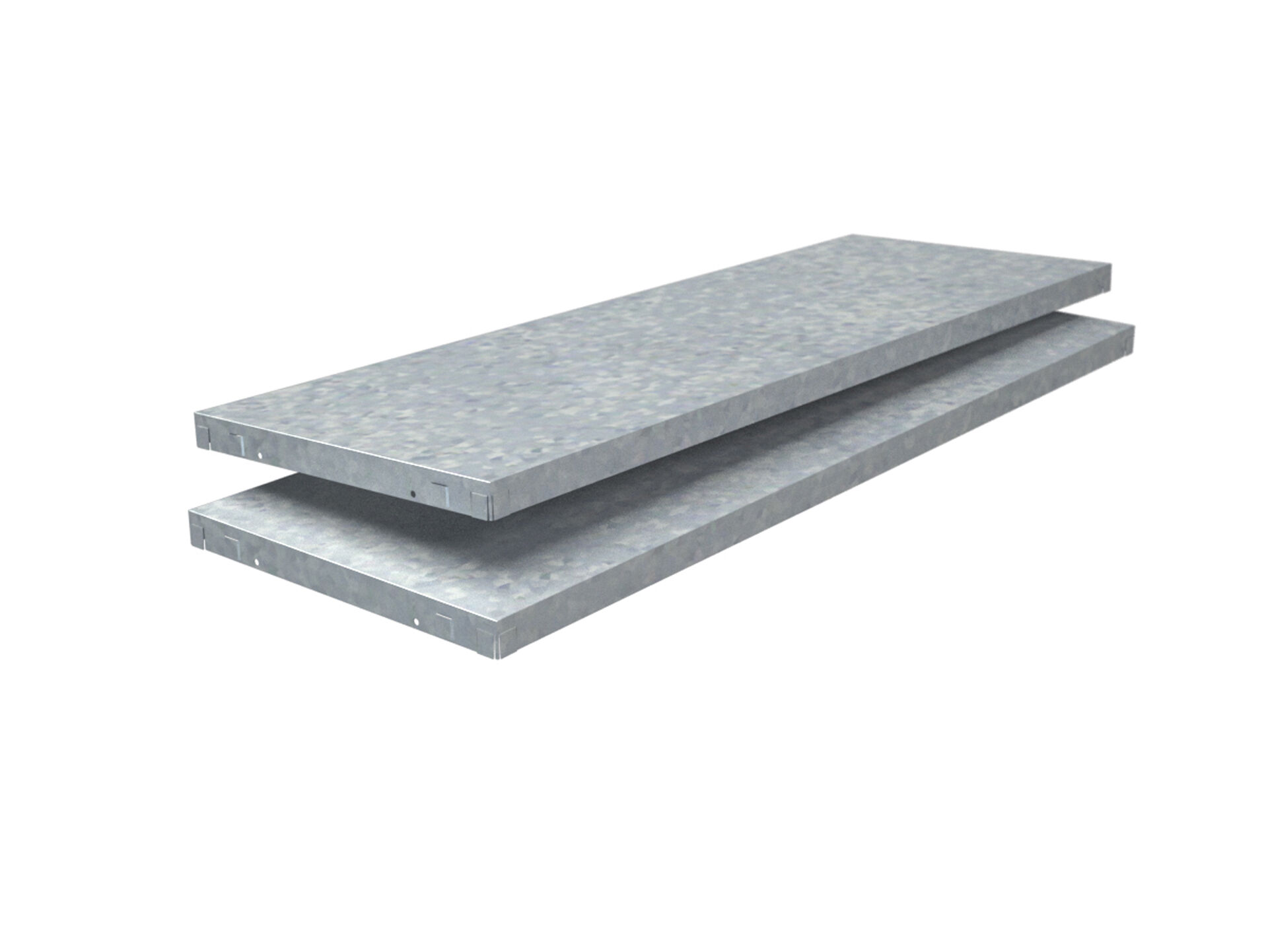 2 PowerMax Fachböden, Stecksystem, 100x35 cm (BxT), verzinkt