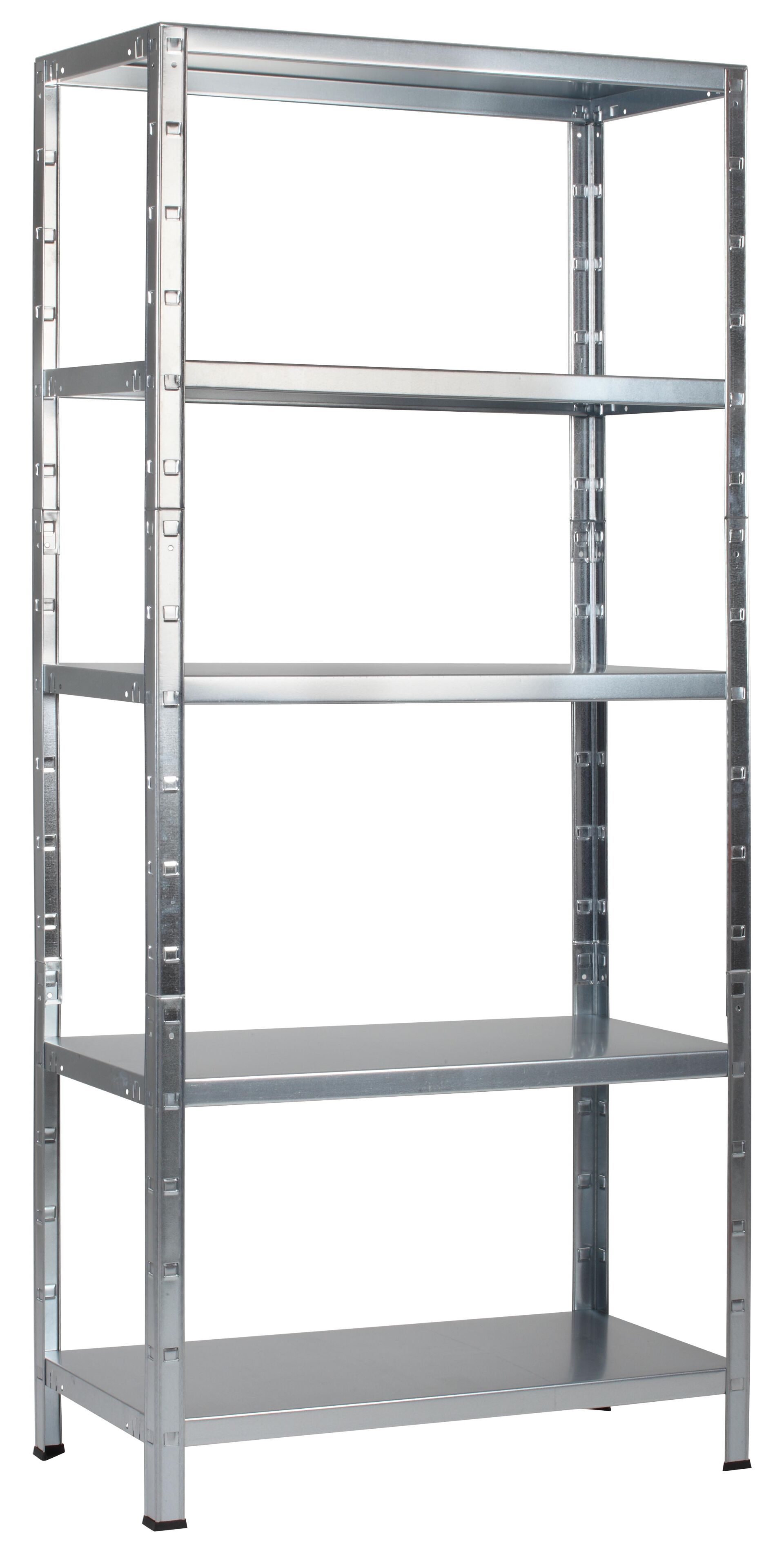 Steckregal 200x120x35 cm (HxBxT), 5 PowerMAX Fachböden, 85 Kg Tragkraft pro Boden, verzinkt
