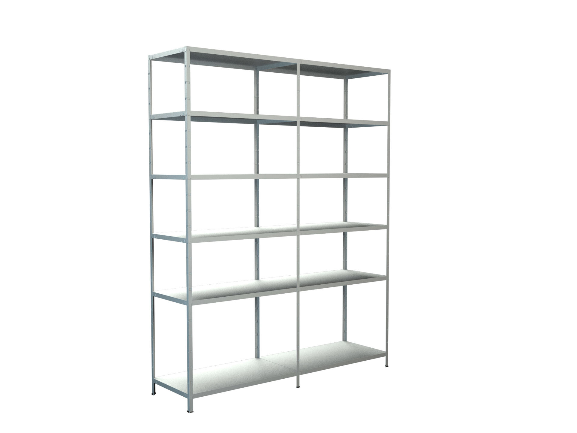 Steckregal Grund- und 1 Anbaufeld 230x180x50 cm (HxBxT), 12 PowerMAX Fachböden, 85 Kg Tragkraft, weiß
