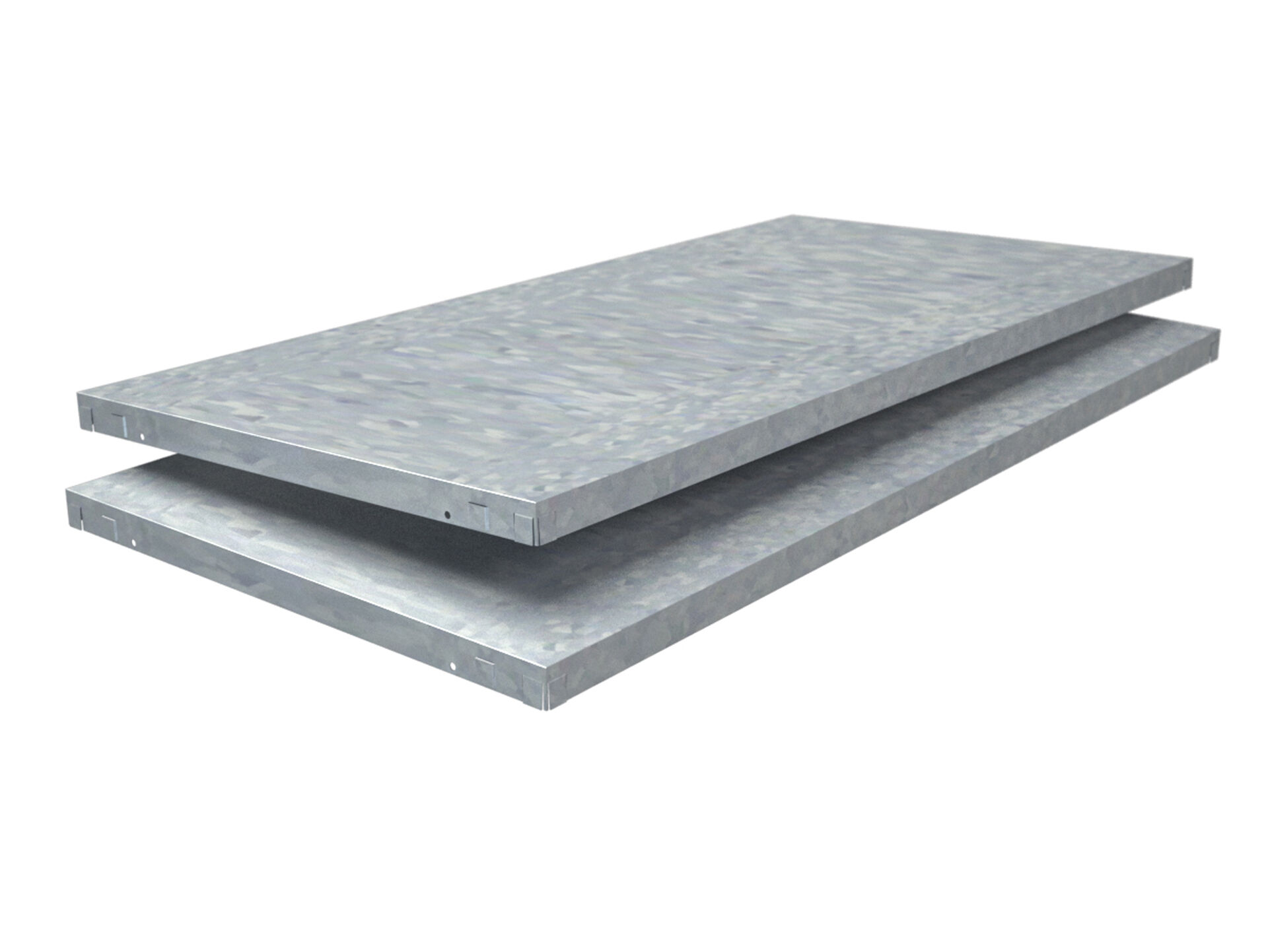 2 PowerMax Fachböden, Stecksystem, 100x50 cm (BxT), verzinkt