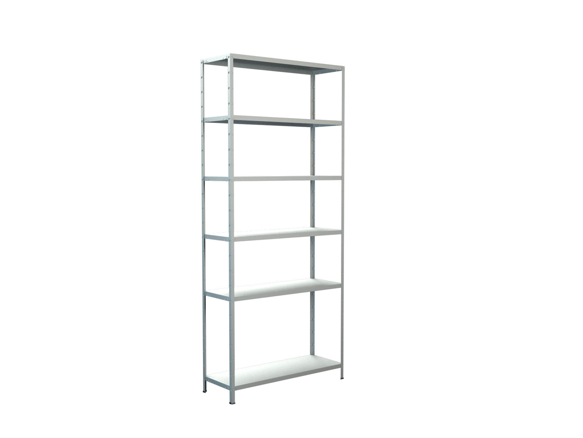 Steckregal 230x100x35 cm (HxBxT), 6 PowerMAX Fachböden, 85 Kg Tragkraft pro Boden, weiß