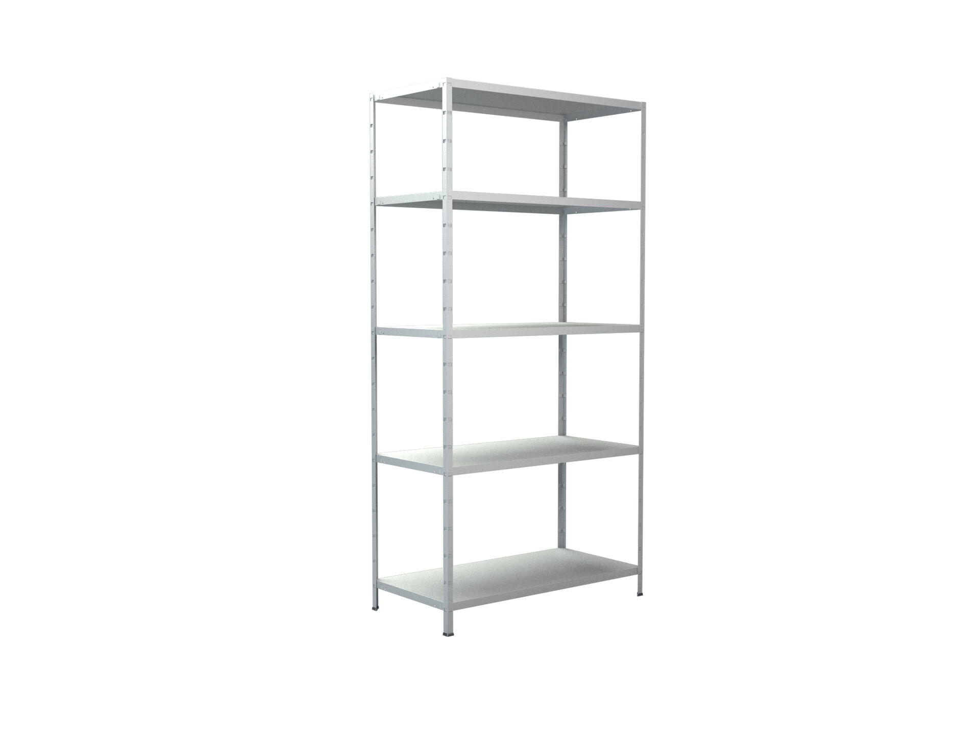 Steckregal 200x100x50 cm (HxBxT), 5 PowerMAX Fachböden, 85kg Tragkraft pro Boden, weiß