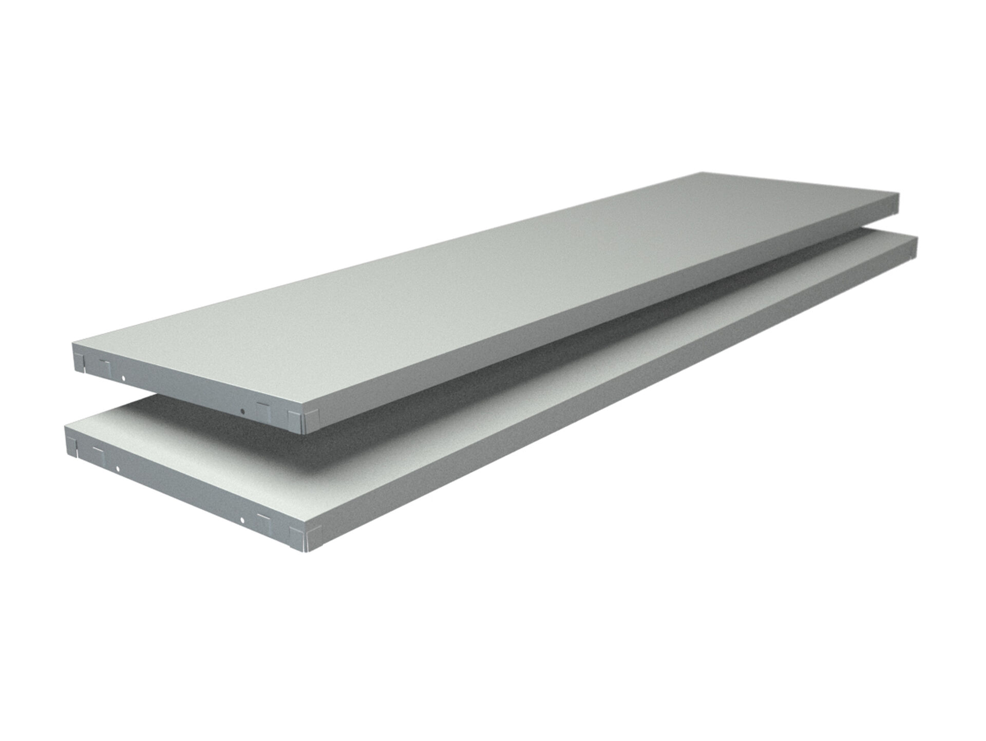 2 PowerMax Fachböden, Stecksystem, 120x35 cm (BxT), weiss