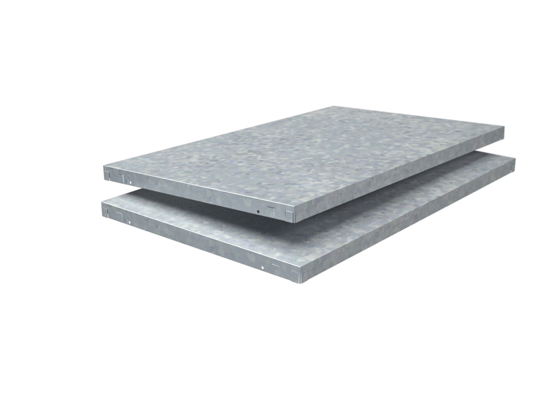 2 PowerMax Fachböden, Stecksystem, 80x50 cm (BxT), verzinkt